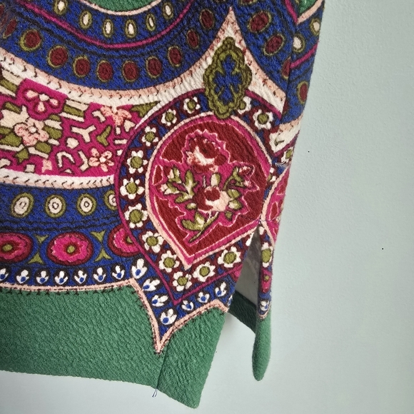 Anthropologie New Maeve Sheffield Colorful Floral Stretch Pencil Skirt Size 12 - Picture 6 of 13